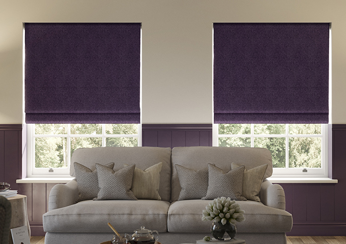 Harris, Midnight Plum - Roman Blind - Image 3